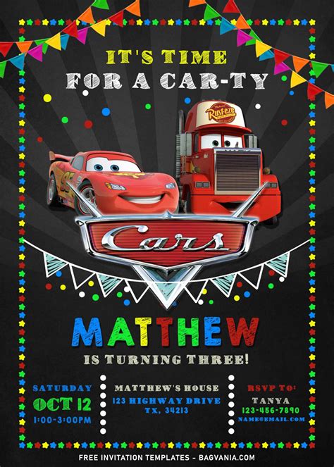 free cars invitation template